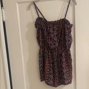 Multi-Color Printed Spaghetti Strap Romper